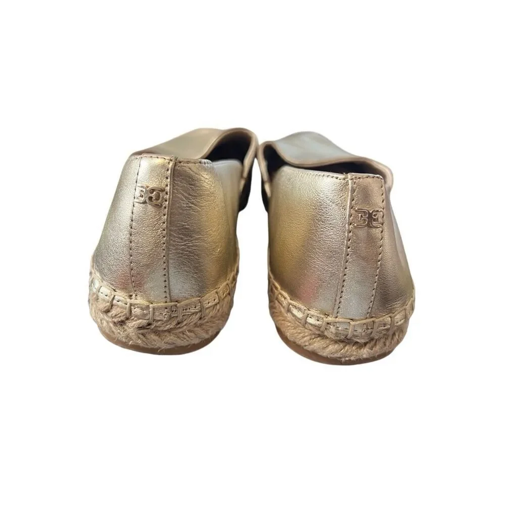 Sam Edelman Kenley Gold Leather Rounded Toe Slide